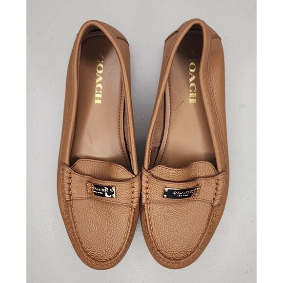 Coach Fredrica Leather Loafers Slip On Cognac Brown Driving Shoe Size 8.5B - Picture 9 of 11